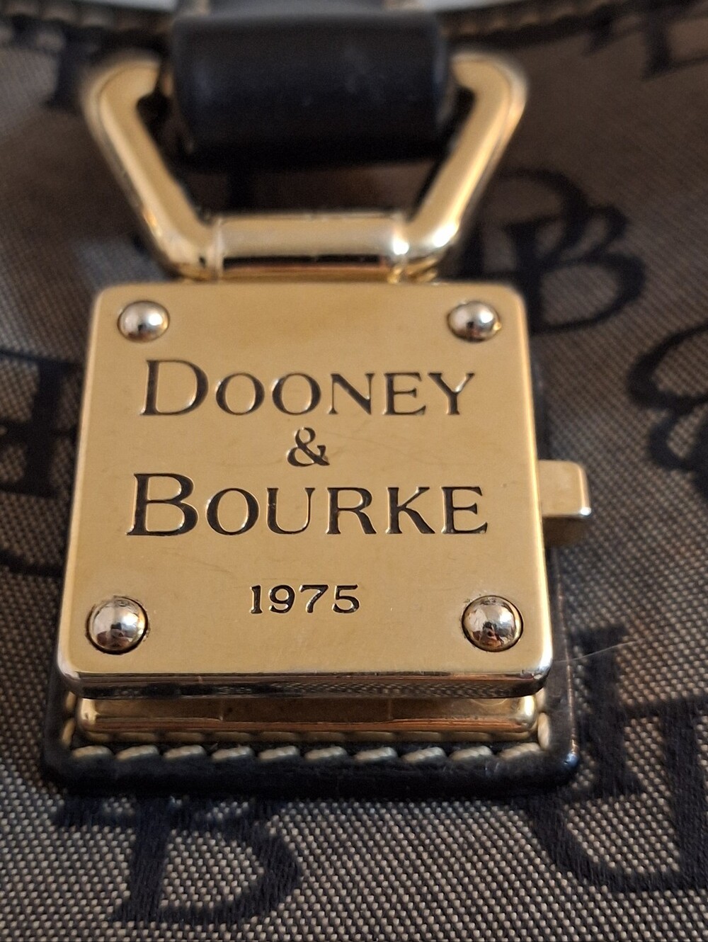 Dooney & Bourke Black Logo Canvas Bucket Tote Bag - Picture 5 of 17